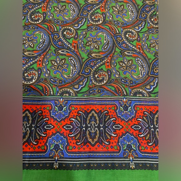 Talbots Red, Blue & Green Paisley Scarf Wrap 26 X 72 - Picture 2 of 7